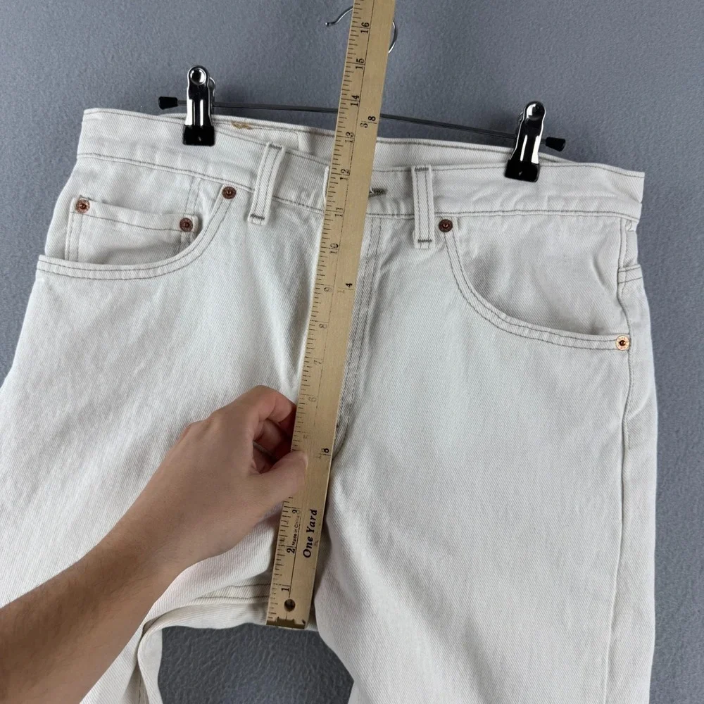 Vintage Levis Jeans Mens 33x30 (Fits 31x31) Cream Denim 505 Straight 90s USA